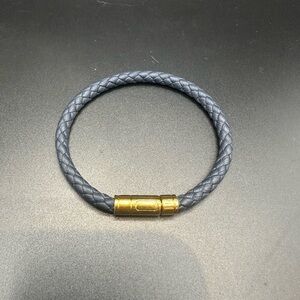 Tom Ford Braided Leather Bracelet with Gold Clasp